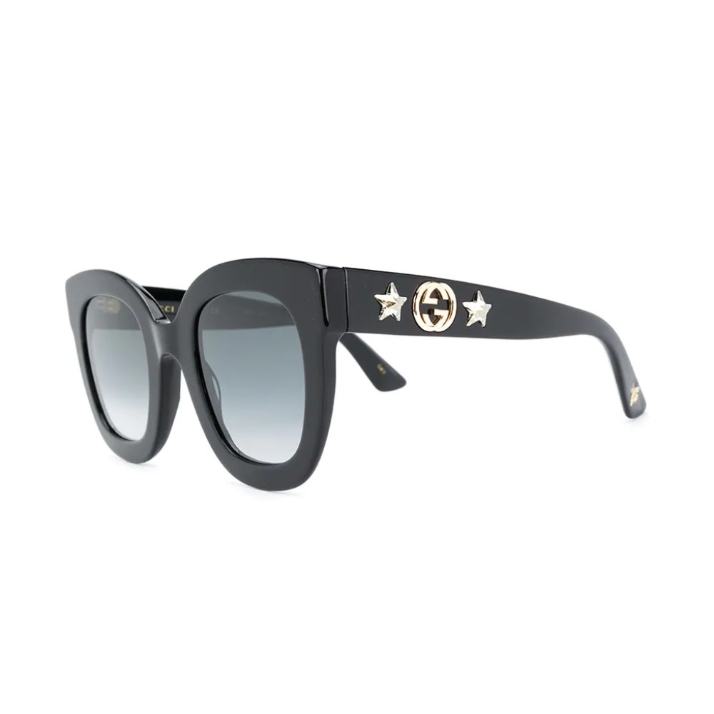 AUTHENTIC GUCCI ROUND-FRAME ACETATE SUNGLASSES WITH STAR